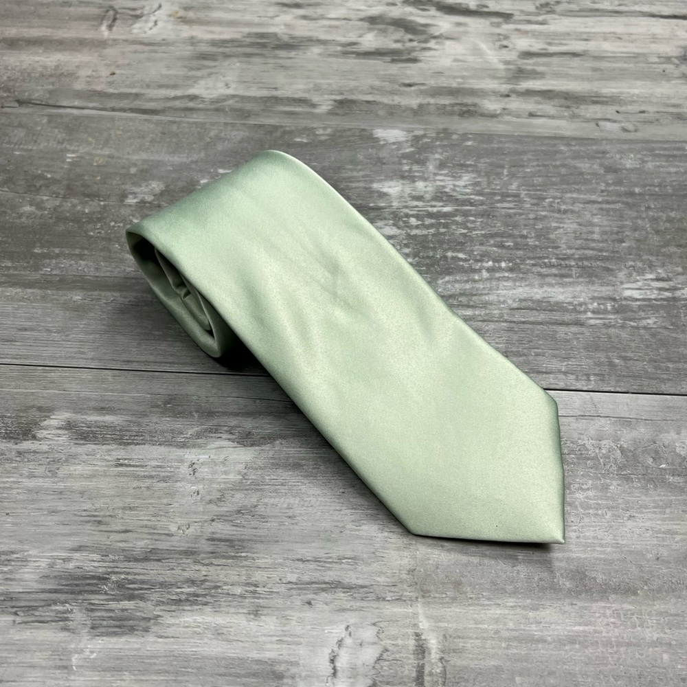 Azazie Solid Mint Green Satin Finish Skinny Tie